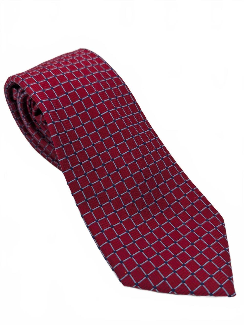 Jos A Bank Traveler Geometric Grid Woven Stain Resistant Tie Mens One Size